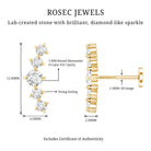 Certified Moissanite Curved Crawler Earring with Flat Back D-VS1 - Rosec Jewels