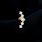 Graduated Style Moissanite Crawler Earring Moissanite - ( D-VS1 ) - Color and Clarity - Rosec Jewels