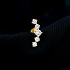 Certified Moissanite Curved Crawler Earring with Flat Back D-VS1 - Rosec Jewels