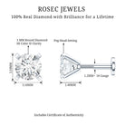Minimalist Peg Head Set Diamond Nose Pin Stud Natural - ( HI-SI ) - Rosec Jewels