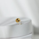 Minimalist Peg Head Set Diamond Nose Pin Stud Natural - ( HI-SI ) - Rosec Jewels