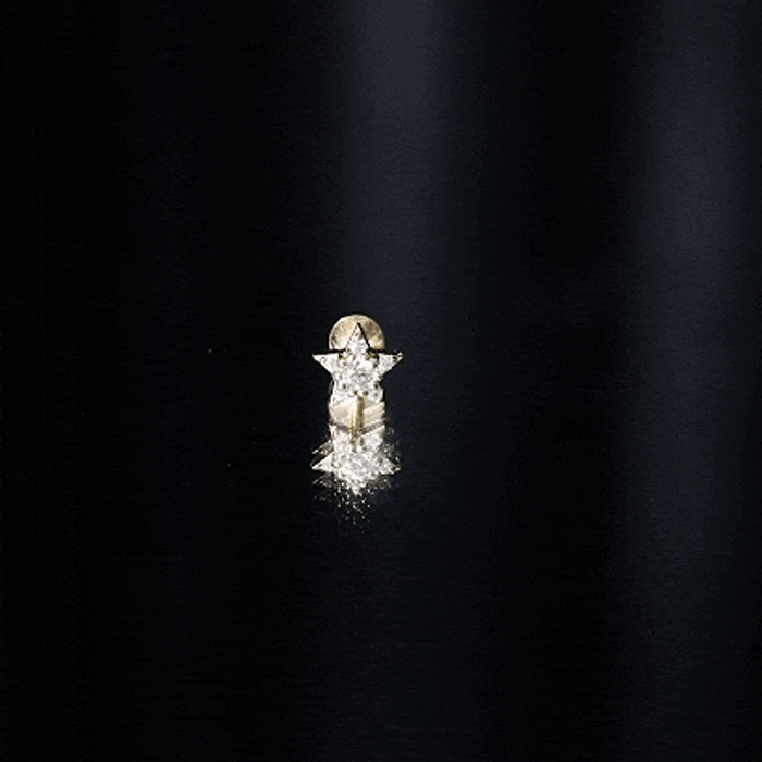 Minimal Diamond Star Celestial Earring for Helix Piercing Natural - ( HI-SI ) - Rosec Jewels