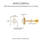 Vintage Inspired Oval Diamond Cartilage Earring Natural - ( HI-SI ) - Rosec Jewels