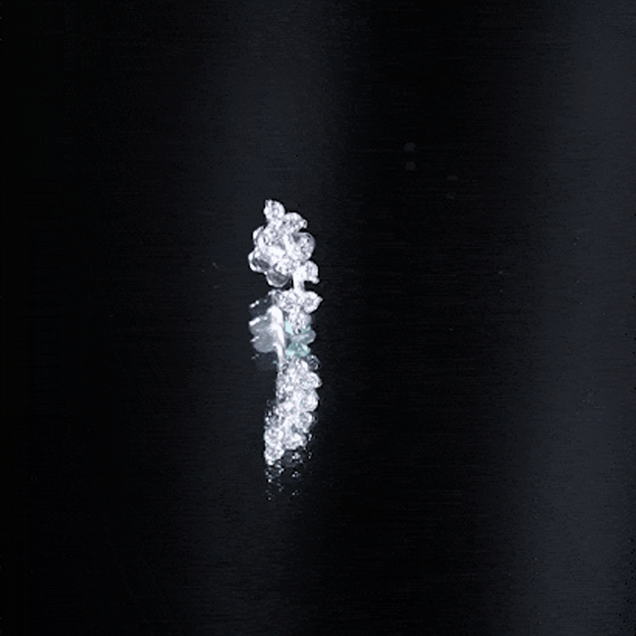 Simple Diamond Curved Helix Earring with Flat Back Natural - ( HI-SI ) - Rosec Jewels