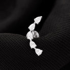 Pear Shape Diamond Crawler Earring for Cartilage Piercing Natural - ( HI-SI ) - Rosec Jewels