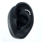 Pear Shape Diamond Crawler Earring for Cartilage Piercing Natural - ( HI-SI ) - Rosec Jewels