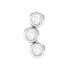 Three Diamond Curved Helix Earring in Bezel Setting Natural - ( HI-SI ) - Rosec Jewels