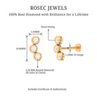 Three Diamond Curved Helix Earring in Bezel Setting Natural - ( HI-SI ) - Rosec Jewels