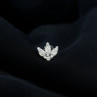 Certified Diamond Lotus Flower Earring with Flat Back Natural - ( HI-SI ) - Rosec Jewels
