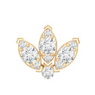 Certified Diamond Lotus Flower Earring with Flat Back Natural - ( HI-SI ) - Rosec Jewels