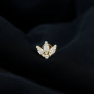 Certified Diamond Lotus Flower Earring with Flat Back Natural - ( HI-SI ) - Rosec Jewels