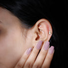 Heart Diamond Angel Earring for Helix Piercing Natural - ( HI-SI ) - Rosec Jewels