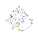Unique Diamond Cluster Earring for Conch Piercing Natural - ( HI-SI ) - Rosec Jewels