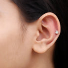 Unique Diamond Cluster Earring for Conch Piercing Natural - ( HI-SI ) - Rosec Jewels