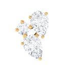 Natural Three Diamond Cluster Tragus Earring Natural - ( HI-SI ) - Rosec Jewels