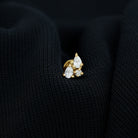 Natural Three Diamond Cluster Tragus Earring Natural - ( HI-SI ) - Rosec Jewels