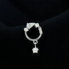 Natural Diamond Circle Drop Earring with Flat Back Natural - ( HI-SI ) - Rosec Jewels