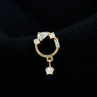 Natural Diamond Circle Drop Earring with Flat Back Natural - ( HI-SI ) - Rosec Jewels