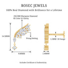 Brilliant Cut Diamond Wing Helix Drop Earring with Flat Back Natural - ( HI-SI ) - Rosec Jewels