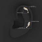 Brilliant Cut Diamond Wing Helix Drop Earring with Flat Back Natural - ( HI-SI ) - Rosec Jewels
