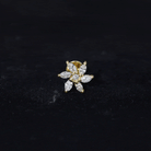 Sparkling Marquise Diamond Flower Helix Earring Natural - ( HI-SI ) - Rosec Jewels