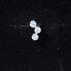Three Diamond Curved Helix Earring in Bezel Setting Lab - ( EF-VS ) - Rosec Jewels