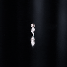 Marquise Diamond Leaf Cluster Earring for Helix Piercing Lab - ( EF-VS ) - Rosec Jewels