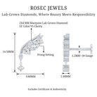 Brilliant Cut Diamond Wing Helix Drop Earring with Flat Back Lab - ( EF-VS ) - Rosec Jewels