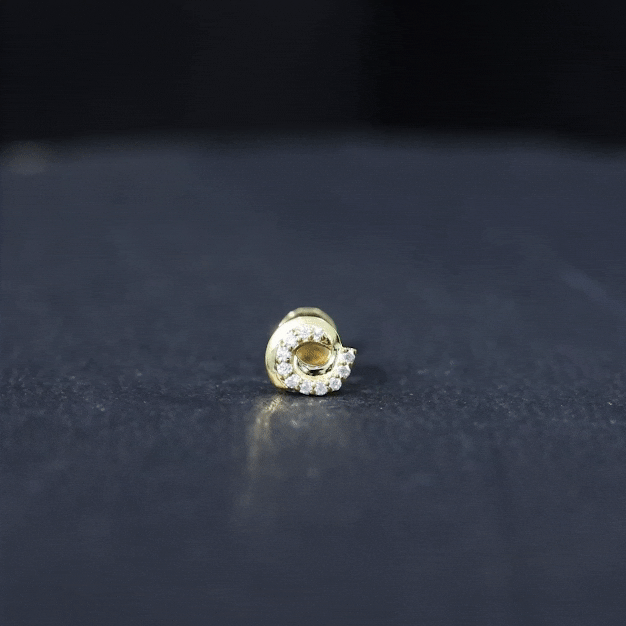 Certified Diamond Spiral Earring for Cartilage Piercing Lab - ( EF-VS ) - Rosec Jewels