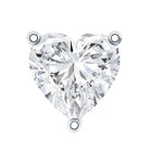 Solitaire Diamond Heart Earring with Flat Back Lab - ( EF-VS ) - Rosec Jewels