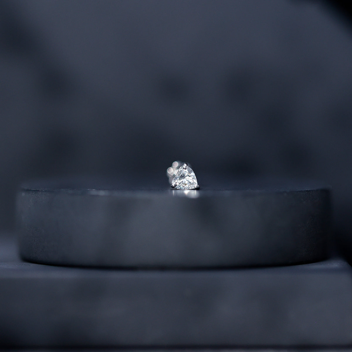 Solitaire Diamond Heart Earring with Flat Back Lab - ( EF-VS ) - Rosec Jewels