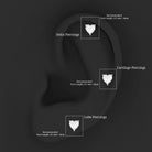 Solitaire Diamond Heart Earring with Flat Back Lab - ( EF-VS ) - Rosec Jewels