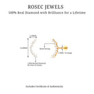 Rosec Jewels-Certified Diamond Curved Crawler Earring for Women