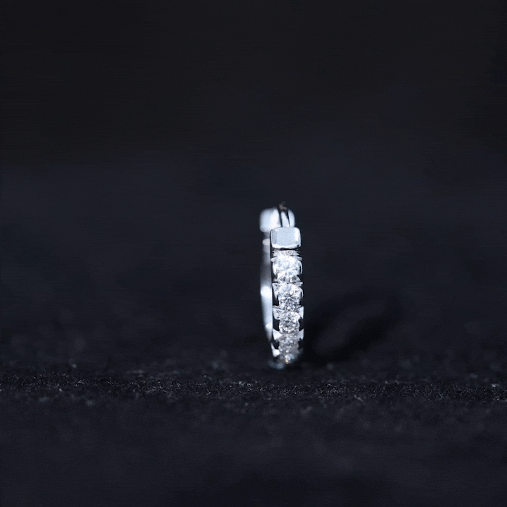 Certified Diamond Helix Huggie Hoop Earring Lab - ( EF-VS ) - Rosec Jewels