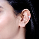 Marquise Diamond Floral Upper Lobe Earring Lab - ( EF-VS ) - Rosec Jewels
