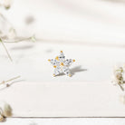 Marquise Diamond Floral Upper Lobe Earring Lab - ( EF-VS ) - Rosec Jewels