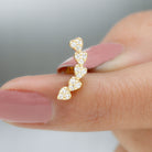 Rosec Jewels-Diamond Heart Crawler Earring for Helix Piercing