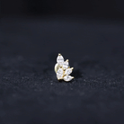 Nature Inspired Marquise Diamond Cluster Earring for Helix Lab - ( EF-VS ) - Rosec Jewels