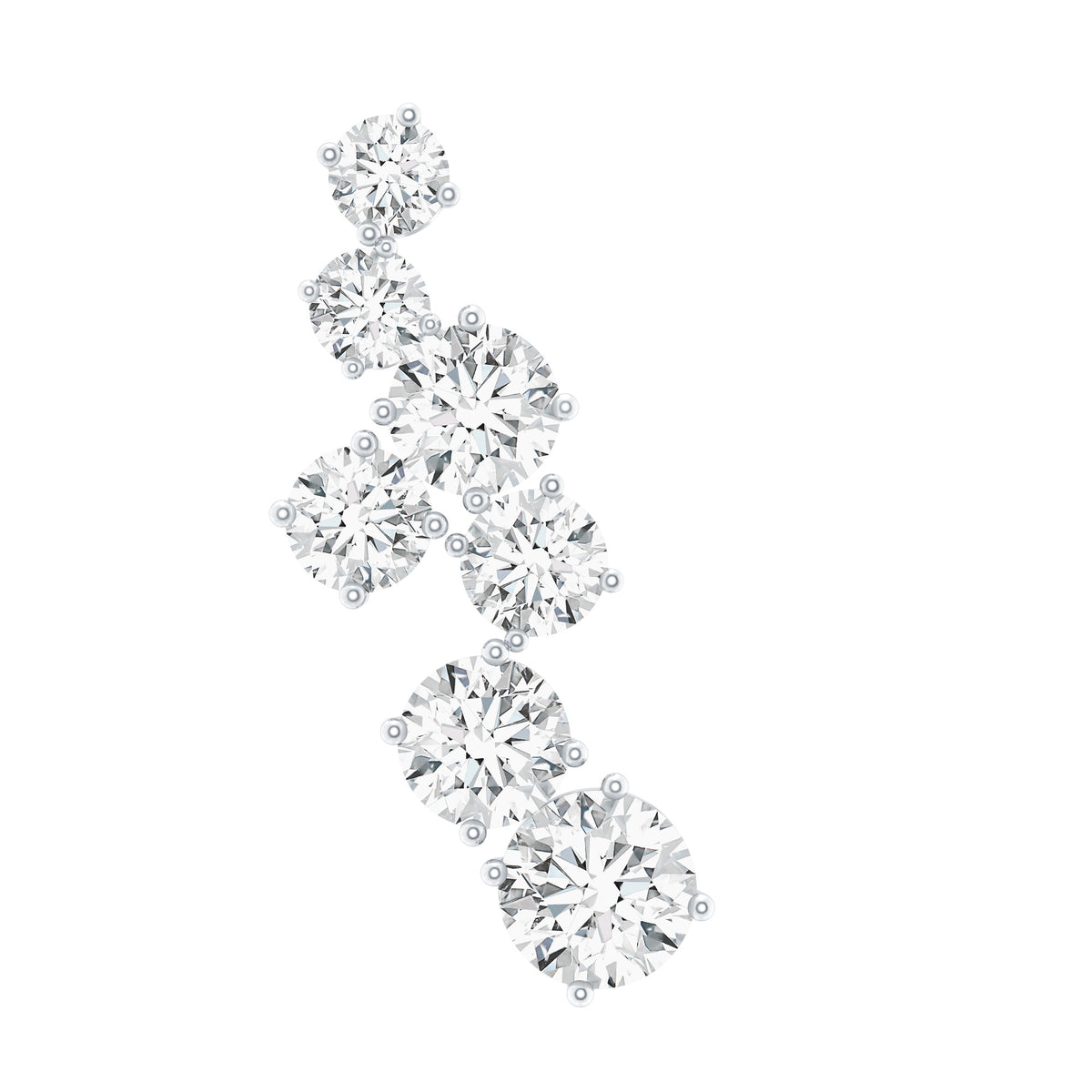 Simple Diamond Helix Piercing Earring with Flat Back
