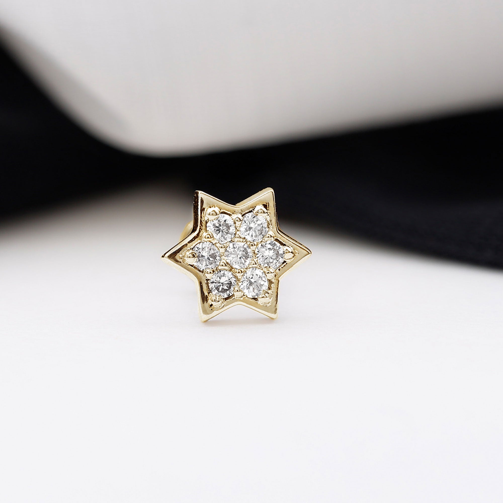 Rosec Jewels-Certified Diamond Star Earring for Helix Piercing