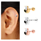 Pear Shape Diamond Leaf Earring for Helix Piercing Lab - ( EF-VS ) - Rosec Jewels