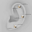 Rosec Jewels-Pear Shape Diamond Leaf Earring for Helix Piercing