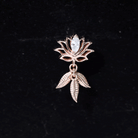 Marquise Diamond Lotus Flower Drop Earring Lab - ( EF-VS ) - Rosec Jewels