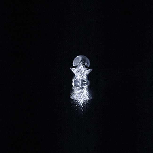 Dainty Diamond Star Earring for Tragus Piercing Lab - ( EF-VS ) - Rosec Jewels