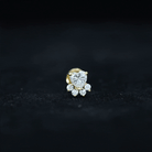 Heart Shape Diamond Dog Paw Earring for Helix Piercing Lab - ( EF-VS ) - Rosec Jewels