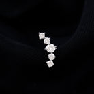 Graduated Style Diamond Crawler Earring for Women Lab - ( EF-VS ) - Rosec Jewels