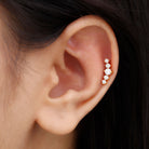 Graduated Style Diamond Crawler Earring for Women Lab - ( EF-VS ) - Rosec Jewels