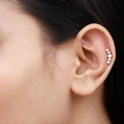 Graduated Style Diamond Crawler Earring for Women Lab - ( EF-VS ) - Rosec Jewels