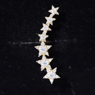 Graduated Diamond Star Crawler Earring for Helix Piercing Lab - ( EF-VS ) - Rosec Jewels