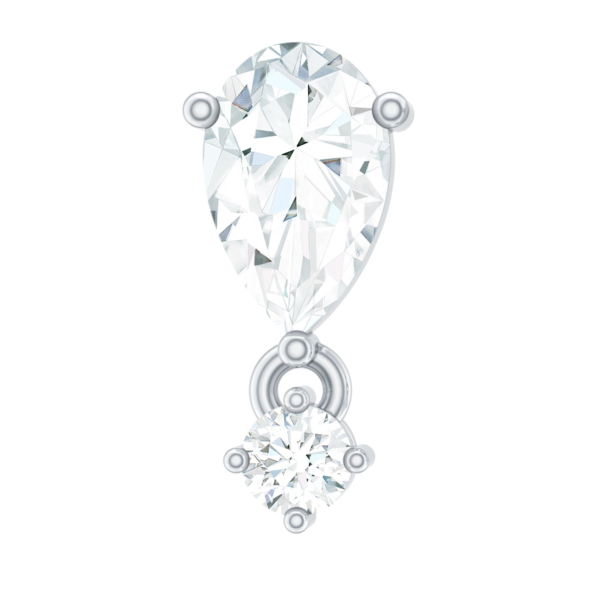 Rosec Jewels-Pear Diamond Drop Earring for Helix Piercing